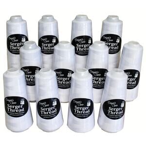 Allary Designer's Choice | White Serger Thread 1500 Meters (12 Pack) | Premium